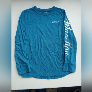 Magellan Outdoors Boys Long Sleeve Teal Blue Performance Tee Shirt Graphic Logo